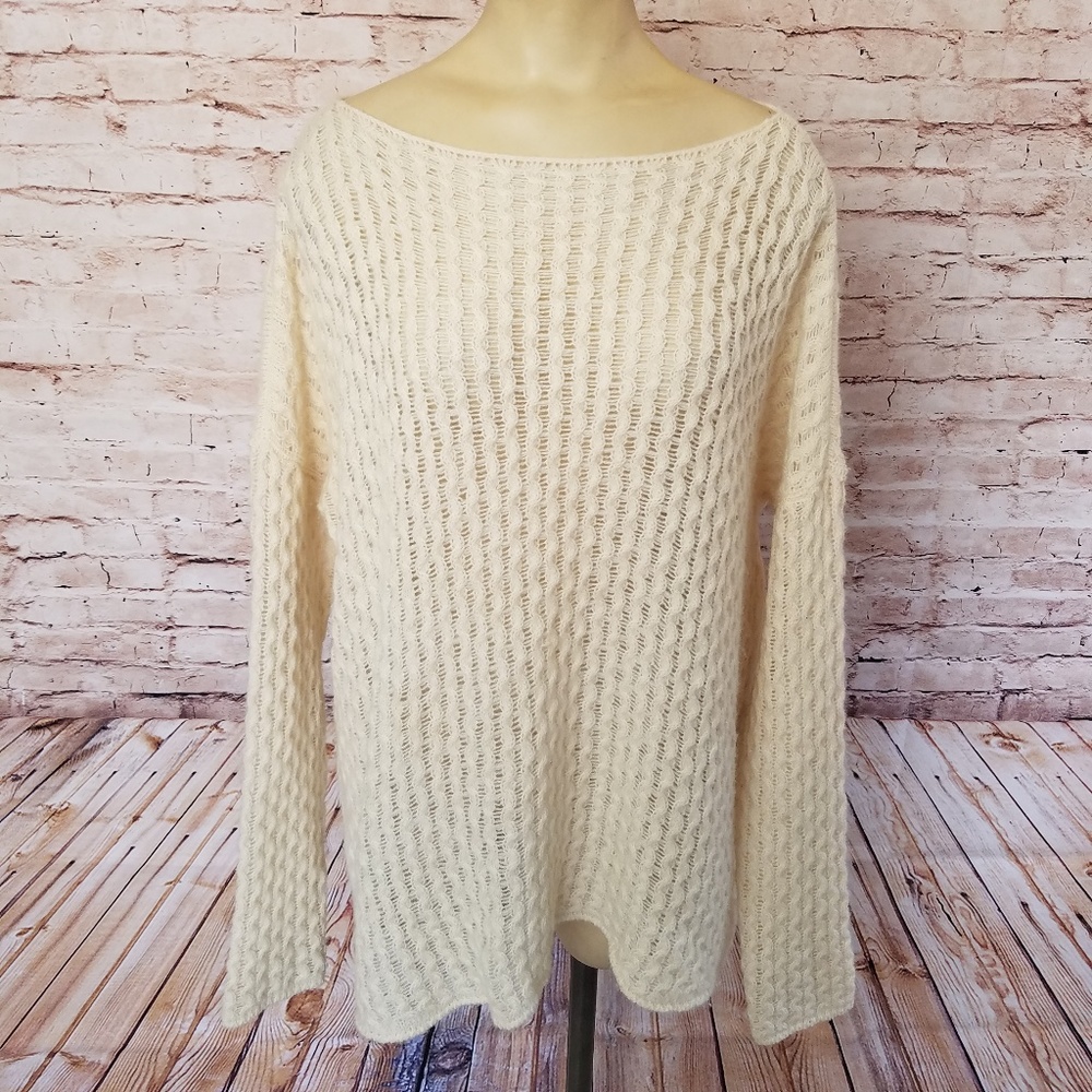 Vince Cream Textured Knit Sweater